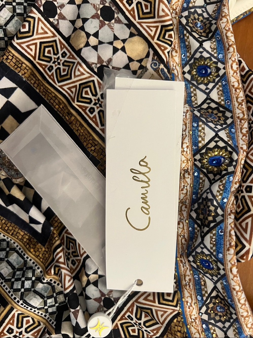 NWT Camilla Me Mosaic Underwire Square Neck One Piece Swimsuit Crystals Size XS - Picture 13 of 14